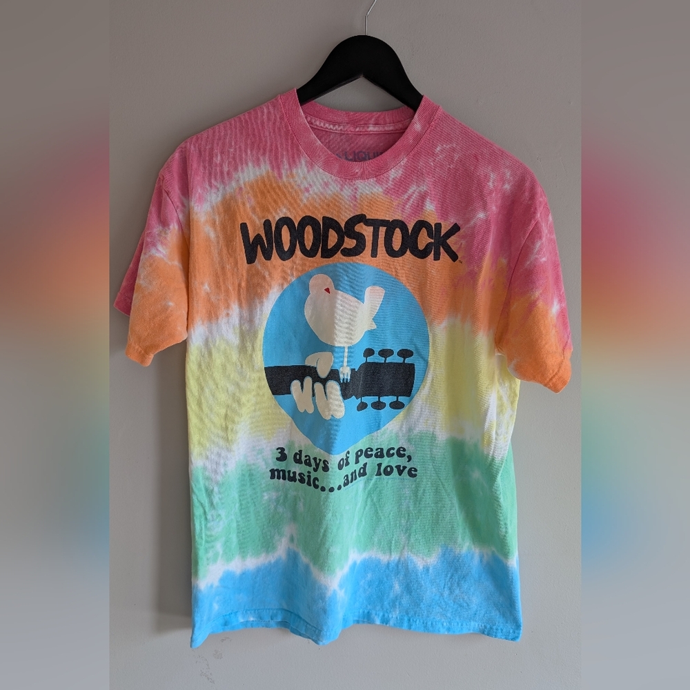 2016 Woodstock Festival T-Shirt, Tie Dye Unisex Tee, Size L